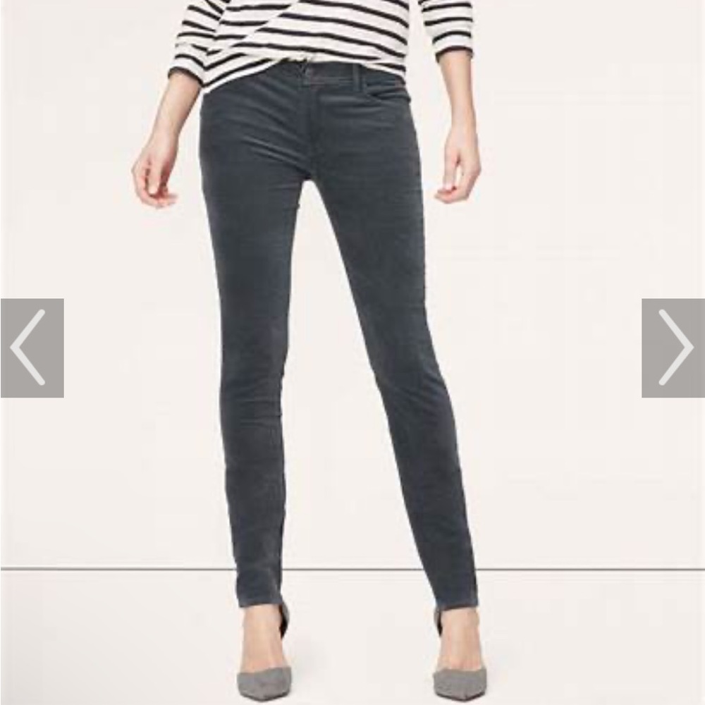Loft Corduroy Modern Skinny Pants in Blue Green